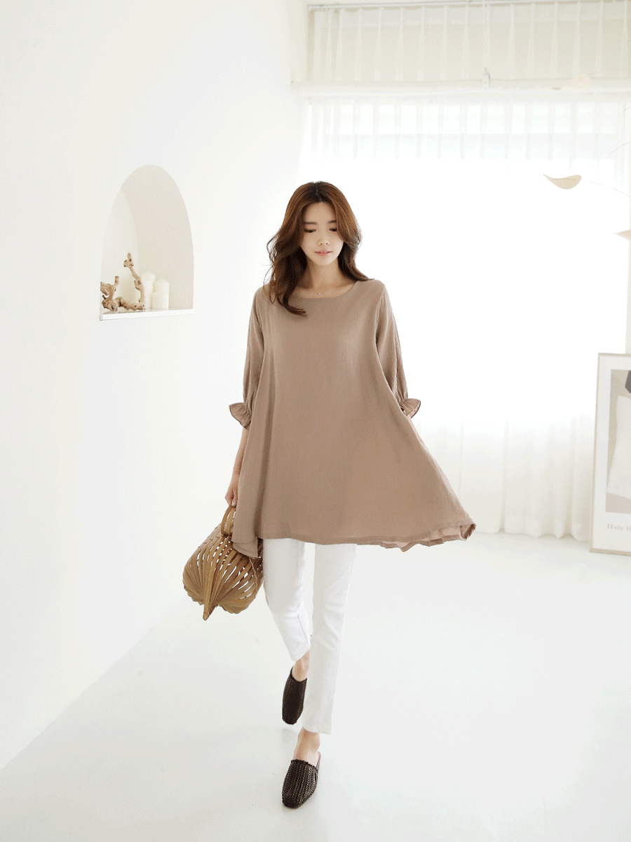 no.9356 퍼프A롱 blouse